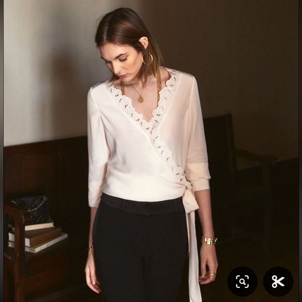 Sezane Elina Wrap Top